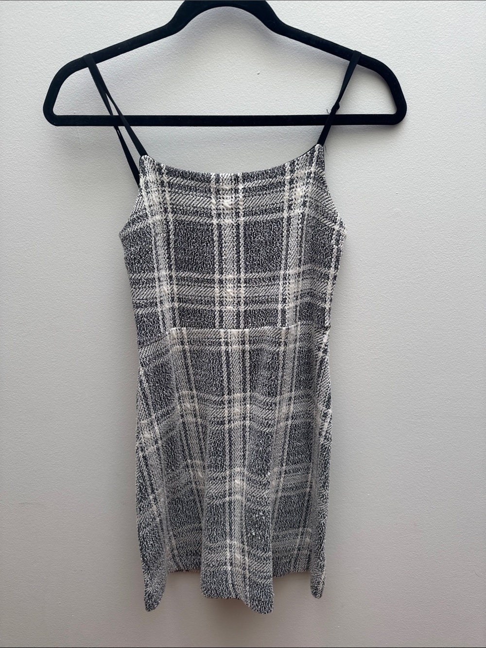 Urban Outfitters Black & White Plaid Mini Slip Dress